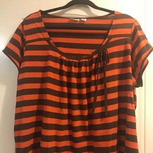 Orange and black striped shirt